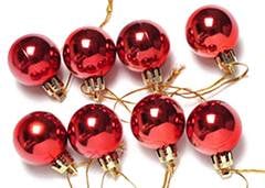 BOLA NATAL BRILHANTE 3CM C/8 VERMELHA