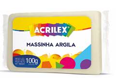 MASSA ARGILA ACRILEX 100G BRANCA