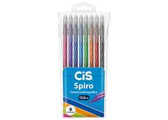 CANETA ESF. SPIRO GLOW 0.7MM C/8 SORTIDO