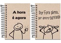 CADERNETA C.DURA 1/8 80F KRAFT FRASES