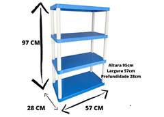 ESTANTE MULTIUSO 4PRATEL 95X57X28CM AZUL