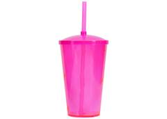 COPO TWISTER C/TAMPA LISA 500ML ROSA