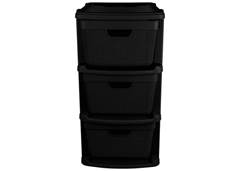 GAVETEIRO C/3 GAV JUTA JAGUAR 15L PRETO