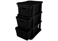 GAVETEIRO C/3 GAV JUTA JAGUAR 15L PRETO