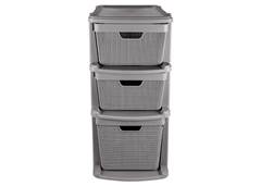 GAVETEIRO C/3 GAV JUTA JAGUAR 22L CINZA