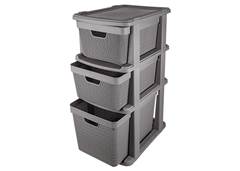 GAVETEIRO C/3 GAV JUTA JAGUAR 22L CINZA