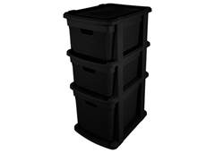 GAVETEIRO C/3 GAV JUTA JAGUAR 22L PRETO