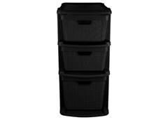 GAVETEIRO C/3 GAV JUTA JAGUAR 22L PRETO