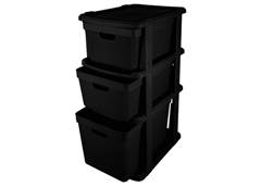 GAVETEIRO C/3 GAV JUTA JAGUAR 22L PRETO