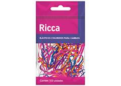 ELASTICO P/CABELO RICCA COLORIDOS C/100
