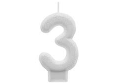 VELA PARABENS NUMERO 3 SILVER