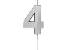 VELA ANIVERSARIO N°4 MINI DESIGN PRATA