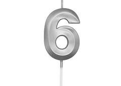 VELA ANIVERSARIO N°6 MINI DESIGN PRATA