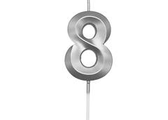 VELA ANIVERSARIO N°8 MINI DESIGN PRATA