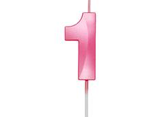 VELA ANIVERSARIO N°1 MINI DESIGN ROSA
