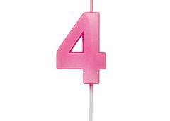 VELA ANIVERSARIO N°4 MINI DESIGN ROSA