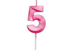 VELA ANIVERSARIO N°5 MINI DESIGN ROSA