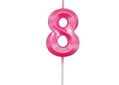 VELA ANIVERSARIO N°8 MINI DESIGN ROSA