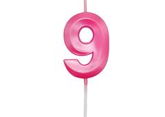 VELA ANIVERSARIO N°9 MINI DESIGN ROSA