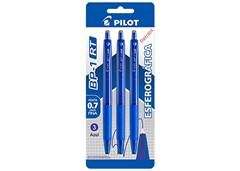 CANETA PILOT BP-1 RETRATIL 0,7 AZUL C/3