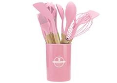 JOGO UT.COZINHA SILICONE ROSA C/12