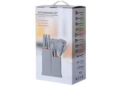 JOGO UT.COZINHA SILICONE C/18 PCS PRETO