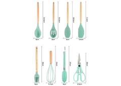 JOGO UT.COZINHA SILICONE C/18 PCS PRETO