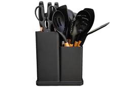 JOGO UT.COZINHA SILICONE C/18 PCS PRETO