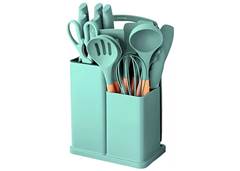 JOGO UT.COZINHA SILICONE C/18 PCS VERDE