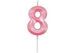 VELA ANIVERSARIO N°8 MINI DESIGN ROSA CL