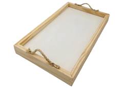 BANDEJA CAFE NATURAL LISA 40X22CM C/ALCA