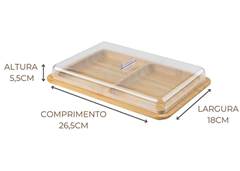 PORTA FRIOS OU DUPLO SENSE BAMBU 26X18X5