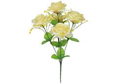 BOUQUET ROSA CETIM X5 37CM AMARELO