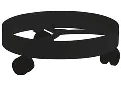 SUPORTE P/BOTIJAO DE GAS C/RODAS PRETO