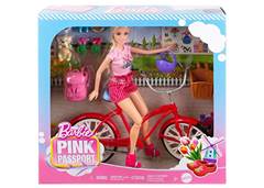 BONECA BARBIE BICICLETA C/CACHORRI HWJ00