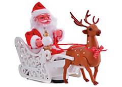 PAPAI NOEL C/TRENO ANIMADO 30X17CM COLOR