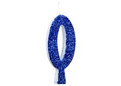 VELA ANIVERSARIO N°0 GLITTER AZUL C/1