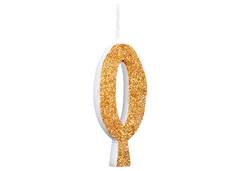 VELA ANIVERSARIO N°0 GLITTER DOURADA C/1