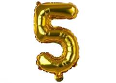 BALAO METALIZADO 5 DOURADO C/1 35X21CM