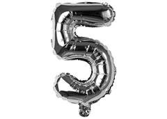 BALAO METALIZADO 5 PRATA C/1 35X21CM