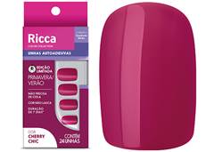 UNHAS POSTICAS RICCA COM 24 AUTOADESIVAS CHERRY CHIC