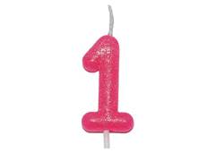 VELA ANIVERSARIO N°1 ROSA NEON