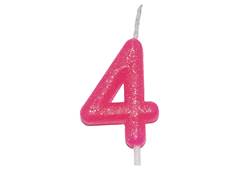 VELA ANIVERSARIO N°4 ROSA NEON