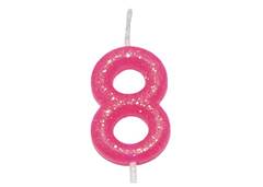 VELA ANIVERSARIO N°8 ROSA NEON