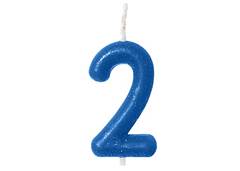 VELA ANIVERSARIO N°2 AZUL NEON