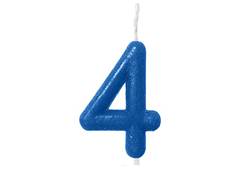 VELA ANIVERSARIO N°4 AZUL NEON