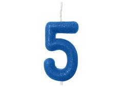 VELA ANIVERSARIO N°5 AZUL NEON