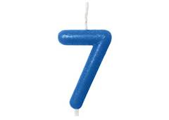 VELA ANIVERSARIO N°7 AZUL NEON