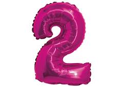 BALAO METALIZADO N-2 COM CANUDO 16   ROSA