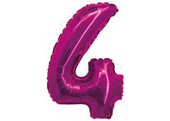 BALAO METALIZADO N-4 COM CANUDO 16   ROSA
